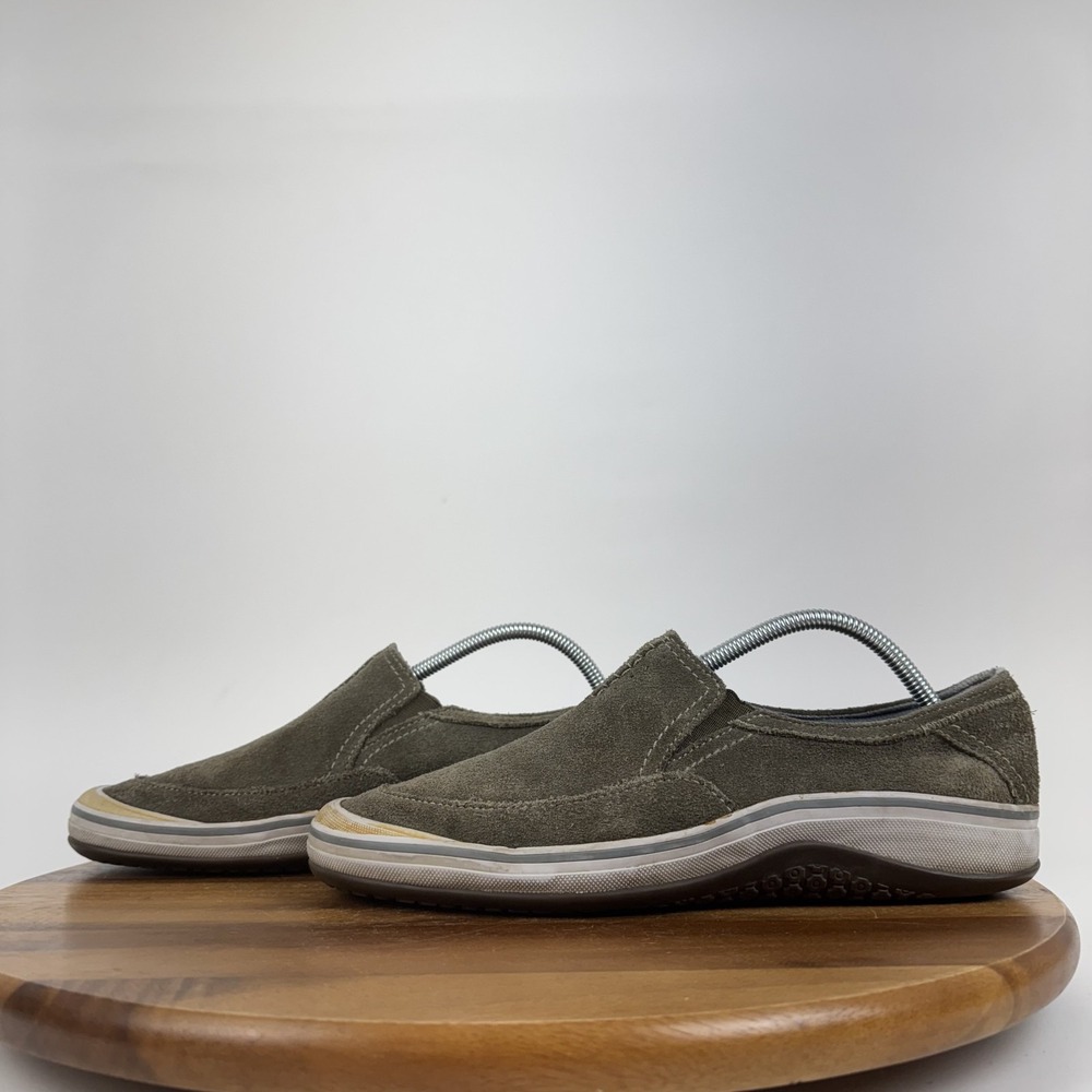 Mens Clarks Taupe Leather Slip On Comfort Casual Loafer Sneakers Size 9.5 M GUC - Picture 2 of 8